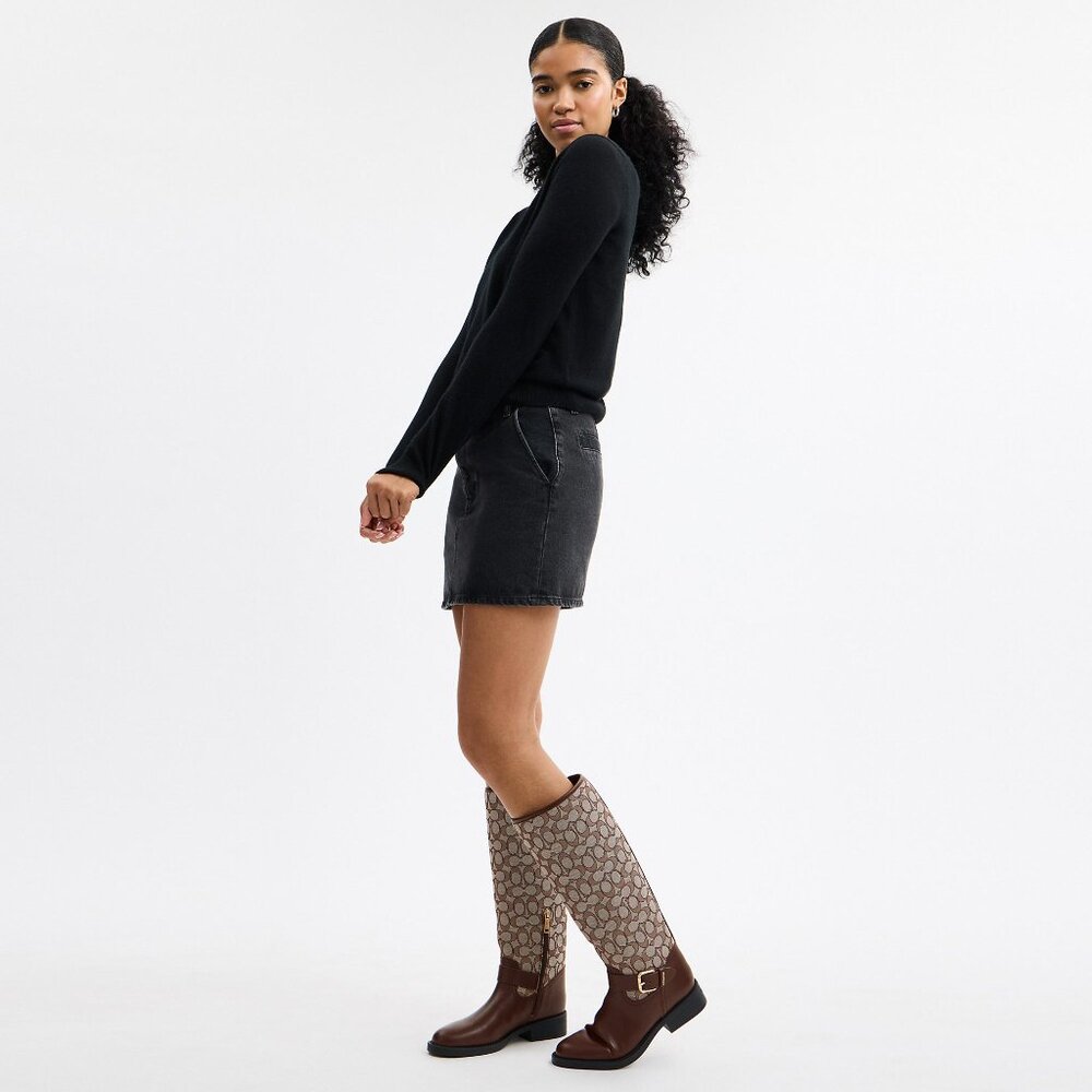 Coach Extended Calf Riding Boot In Signature Jacquard - Picture 7 of 7